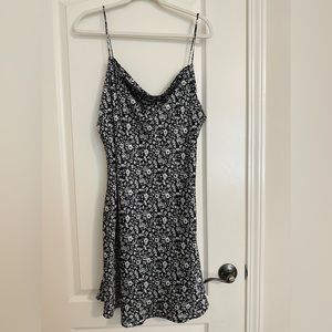 Abercrombie and Fitch Black and White Cowl Neck Silk Dress